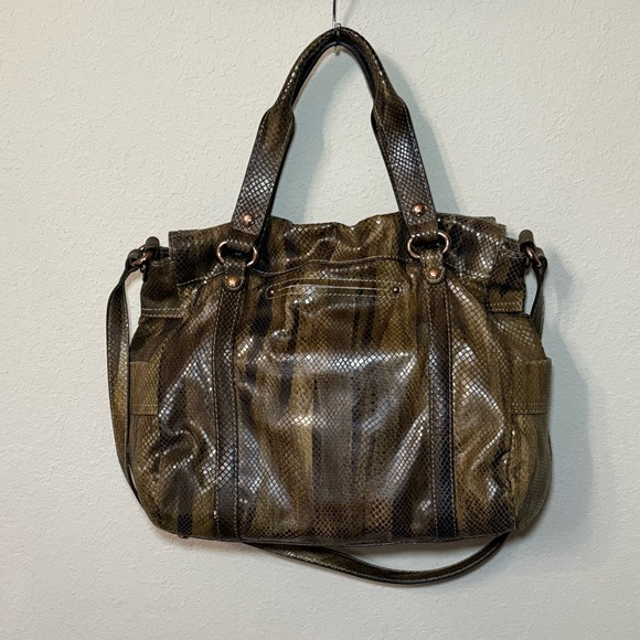 B. Makowsky Snake Embossed Leather Jordan’s Satchel - Picture 3 of 12